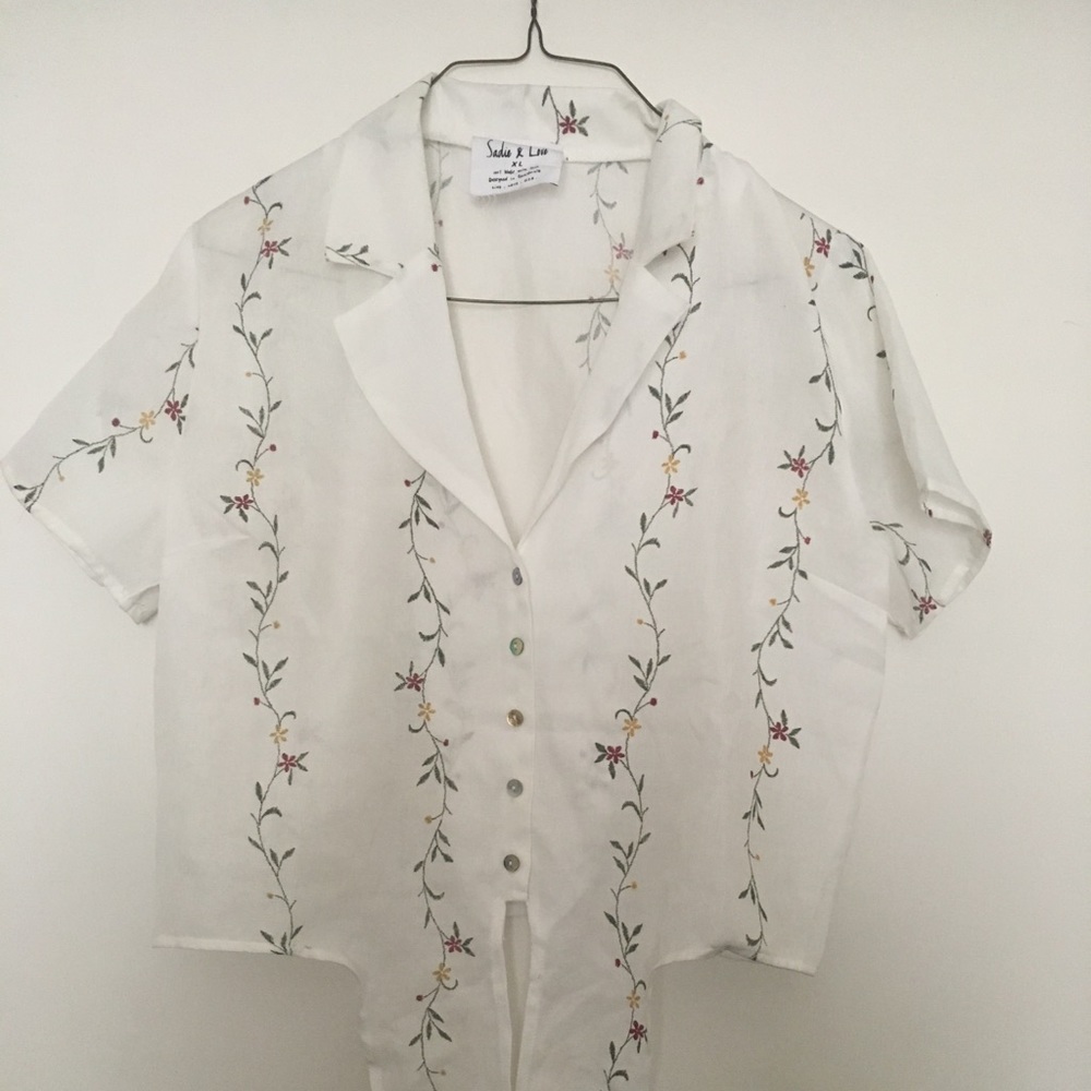 Embroidered white shirt